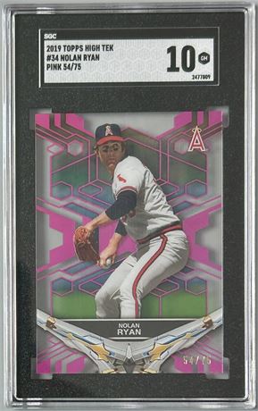 2019 Topps High Tek #34 Nolan Ryan Pink 54/75 SGC 10 GEM MINT