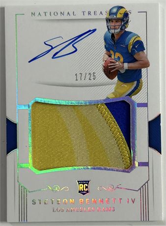 2023 Panini National Treasure Stetson Bennett IV RC 17/25 On Card Auto