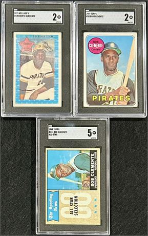 Roberto Clemente SGC Graded Lot (3)