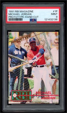 1991 RBI Magazine Michael Jordan Prototype-Hand Cut PSA 9