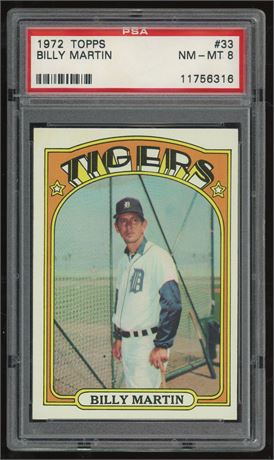 1972 Topps #33 Billy Martin PSA 8 NMMT