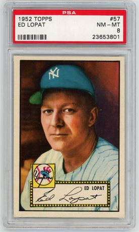 1952 Topps #57 Ed Lopat PSA 8 NMMT Only 4 Higher