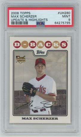 2008 Topps Update/Highlights Max Scherzer RC PSA 9 MINT