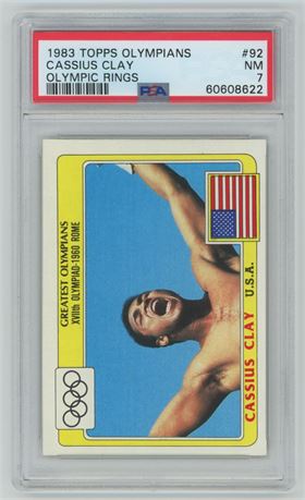 1983 Topps Olympians #92 Cassius Clay Olympic Rings (RARE) PSA 7 NM Pop 10