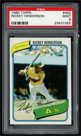 1980 Topps #482 Rickey Henderson RC PSA 9 MINT