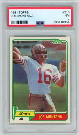 1981 Topps #216 Joe Montana RC PSA 7 NM