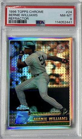 1996 Topps Chrome #24 Bernie Williams Refractor PSA 8 NMMT