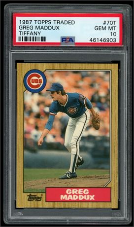 1987 Topps Traded Tiffany Greg Maddux RC PSA 10