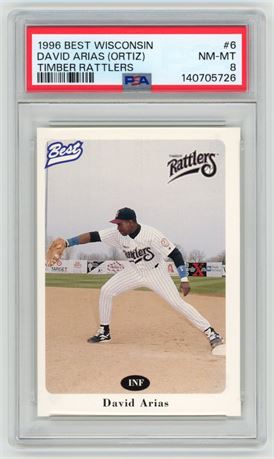 1996 Best Wisconsin #6 David Arias (Ortiz) Timber Rattlers RC PSA 8 NMMT