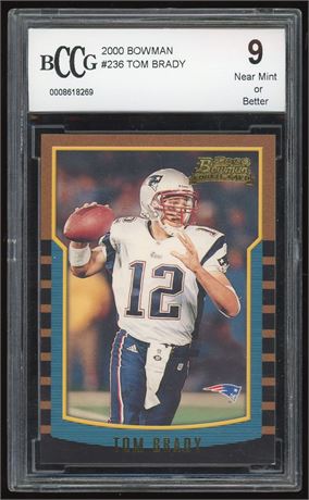 2000 Bowman #236 Tom Brady RC BCCG 9 NM or Better