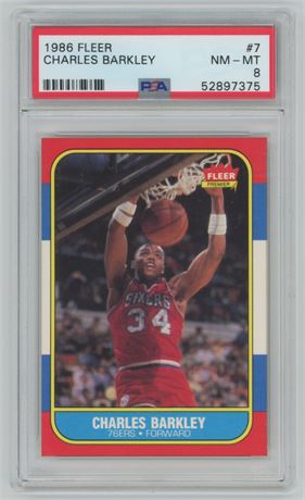 1986 Fleer #7 Charley Barkley RC PSA 8 NMMT