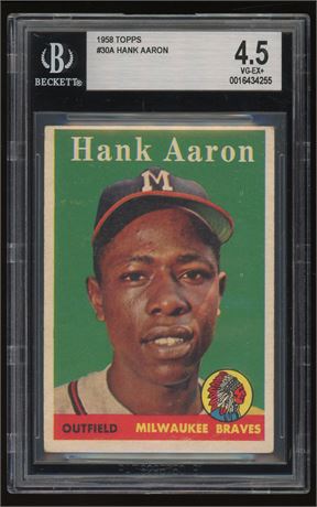 1958 Topps #30 Hank Aaron BGS 4.5 VGEX+