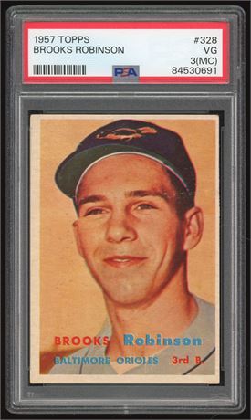 1957 Topps #328 Brooks Robinson RC PSA 3(MC) Series 4 Low Print Run