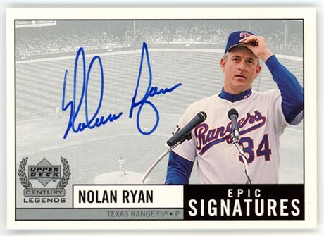 1999 Upper Deck Century Legends Nolan Ryan Epic Signatures Auto