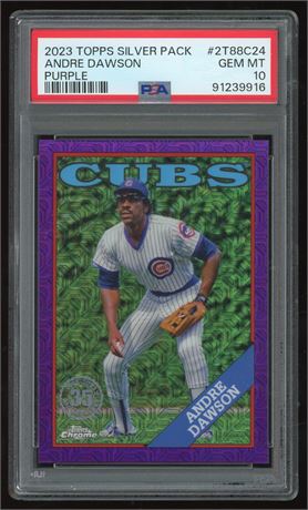 2023 Topps Silver Pack Andre Dawson Purple 1/75 PSA 10 GEM MINT Pop 1