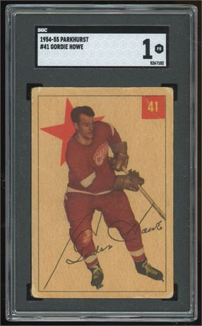 1954-55 Parkhurst #41 Gordie Howe SGC 1 POOR