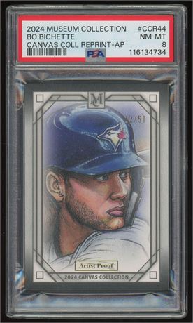 2024 Topps Museum Collection Bo Bichette Canvas Collection 12/50 PSA 8 Pop 1