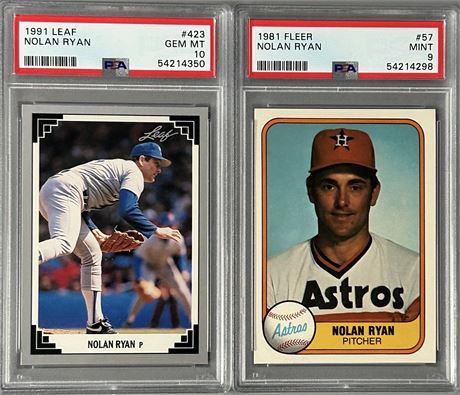 1981& 1991 Nolan Ryan PSA Graded Lot (2)