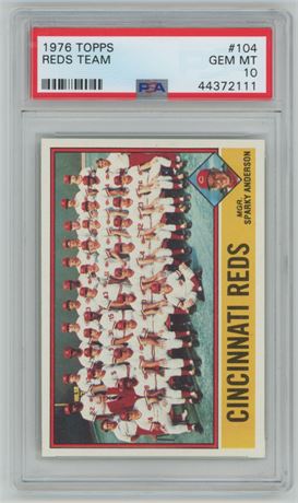 1976 Topps #104 Reds Team PSA 10 GEM MINT