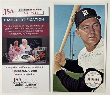 1964 Topps Giants Al Kaline Auto JSA