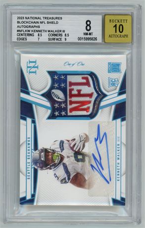 2023 National Treasures Kenneth Walker III RC 1/1 Auto BGS 8 Auto 10