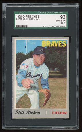 1970 O-Pee-Chee #160 Phil Niekro SGC 8.5 NMMT+
