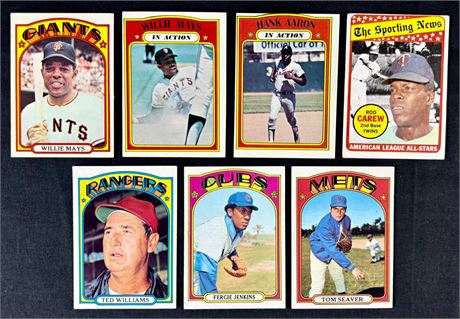 1969-1972 Topps Baseball Stars Lot (7) GOOD+ AVG