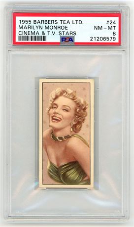 1955 Barbers Tea Limited #24 Marilyn Monroe Cinema & TV Stars PSA 8 NMMT