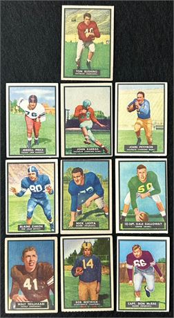 1951 Topps Magic Football Lot (10) EX+ Avg