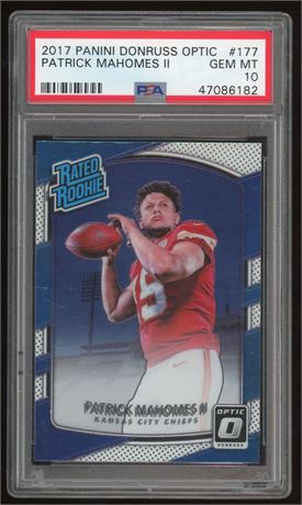 2017 Panini Donruss Optic #177 Patrick Mahomes Rated Rookie PSA 10 GEM MINT