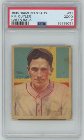 1935 Diamond Stars #31 Kiki Cuyler #31 Green Back PSA 2 GOOD