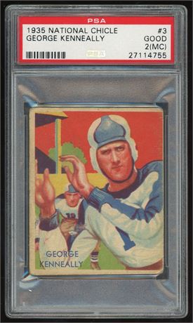 1935 National Chicle #3 George Kenneally RC PSA 2 (MC) GOOD