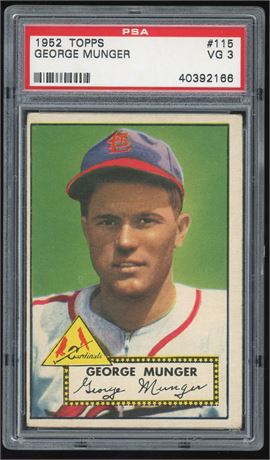 1952 Topps #115 George Munger PSA 3 VG