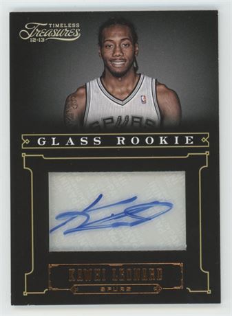 2012-13 Panini Timeless Treasures #202 Kawhi Leonard Glass Rookie Auto /499