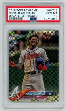 2018 Topps Update Chrome Ronald Acuna Jr RC X-Fractor 57/99 PSA 10 GEM MINT