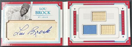 2017 Panini National Treasures Legends Cuts Lou Brock Autograph 1/5