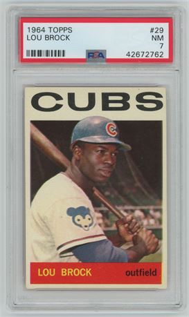 1964 Topps #29 Lou Brock PSA 7 NM CENTERED