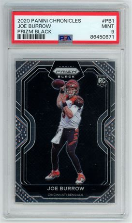 2020 Panini Chronicles Joe Burrow RC Prizm Black PSA 9 MINT