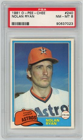 1981 O-PEE-CHEE #240 Nolan Ryan PSA 8 NMMT