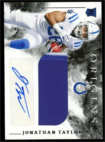 2020 Panini Origins #117 Johnathan Taylor Rookie Jumbo Patch Autograph