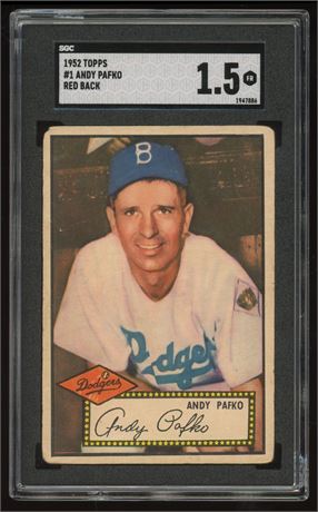 1952 Topps #1 Andy Pafko Red Back SGC 1.5 FAIR