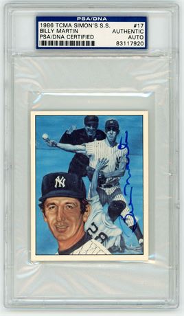 1986 TCMA Simon's Super Star #17 Billy Martin PSA Authentic Auto