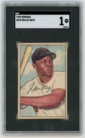 1952 Bowman #218 Willie Mays SGC 1