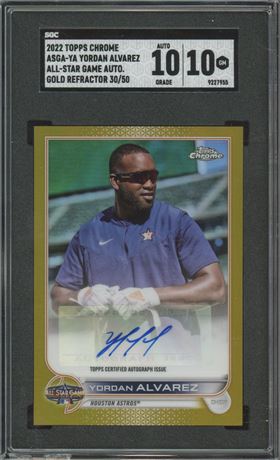 2022 Topps Chrome Yordan Alvarez AS Game Auto Gold Ref 30/50 SGC 10 Auto 10