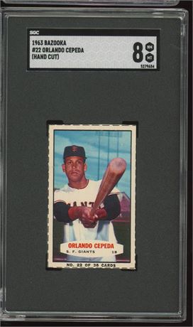 1963 Bazooka #22 Orlando Cepeda (Hand Cut) SGC 8 NMMT