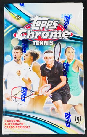 2025 Topps Chrome Tennis Hobby Box 2 Chrome Autograph Cards Per Box