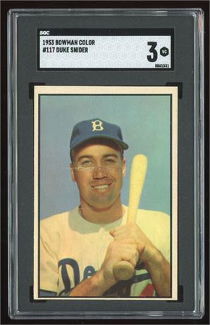 1953 Bowman Color #117 Duke Snider SGC 3 VG