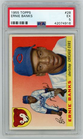1955 Topps #28 Ernie Banks PSA 5 EX