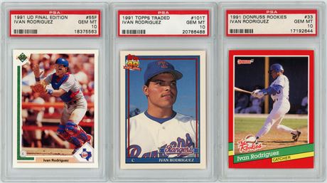 1991 Upper Deck/Topps/Donruss Ivan Rodriguez RC Lot (3) All PSA 10 GEM MINT