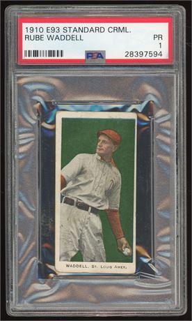 1910 E93 Standard Caramel Rube Waddell PSA 1 POOR